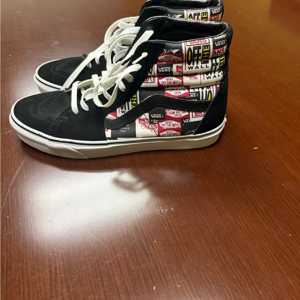 Vans Kids High-Top Sneakers - Black, White, and Red